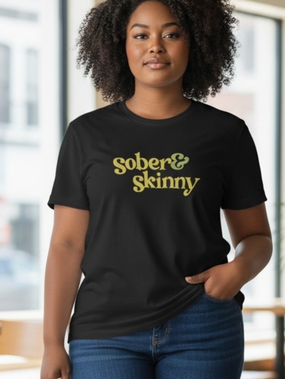 Sober & Skinny Short Sleeve T-Shirt - Black